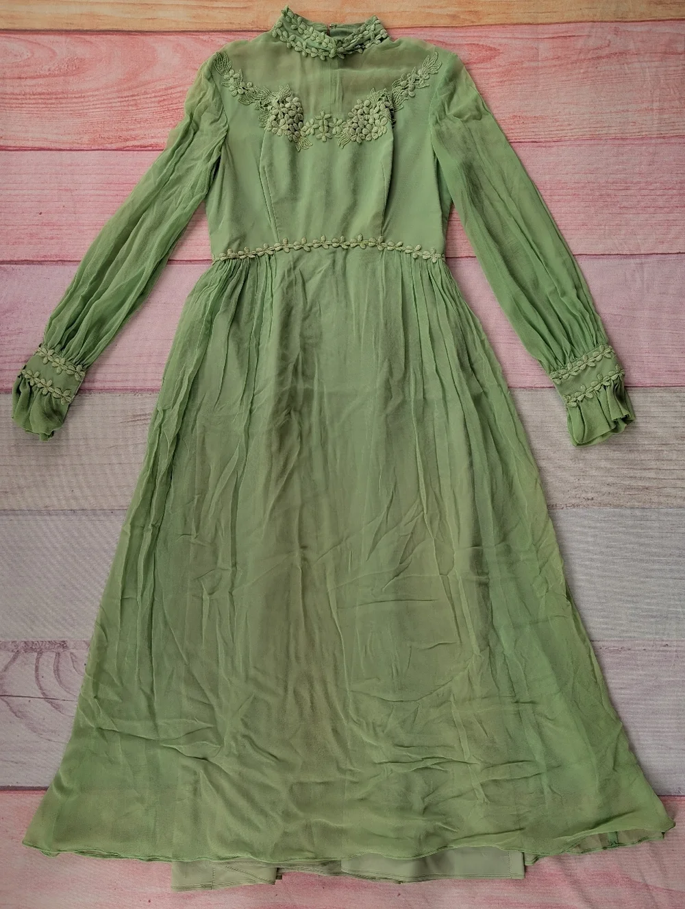 pink and green floral maxi dress Halter Neck Satin Maxi Dress in Sage